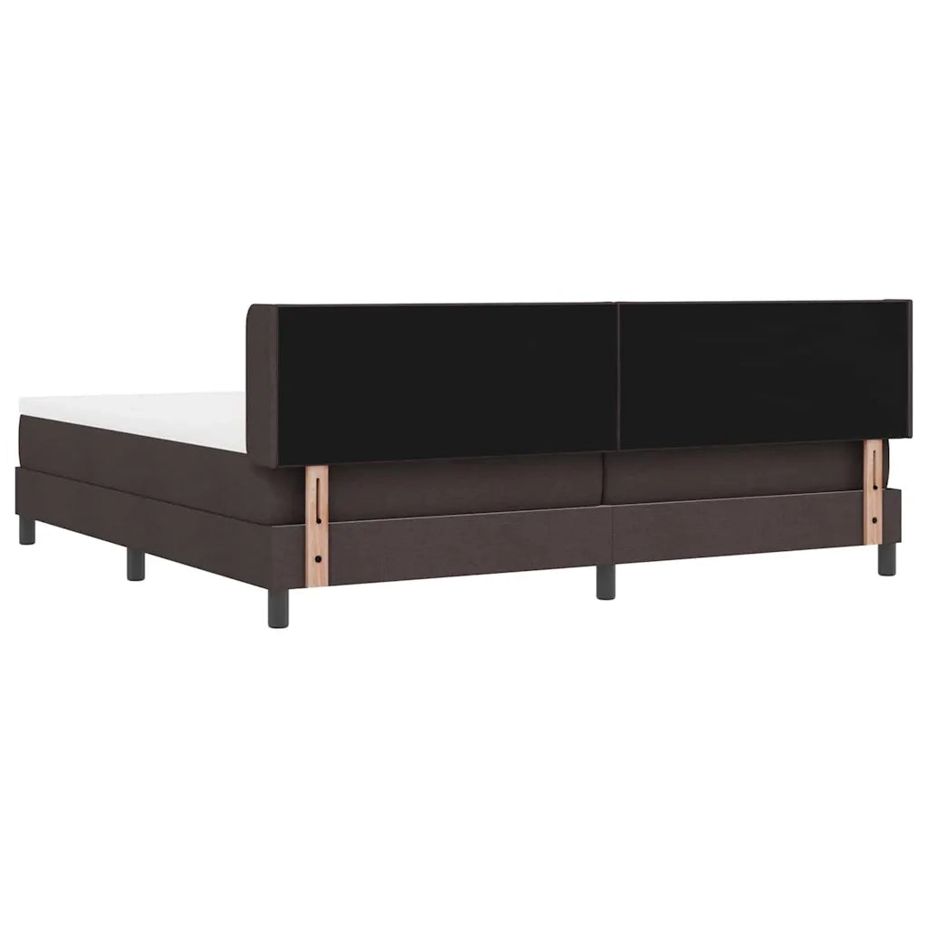 Letto a molle con testiera Marrone Scuro 200 x 200 cm Tessuto 3341191