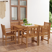 Set da Pranzo per Esterni 7 pz in Legno Massello di Teak cod mxl 35351