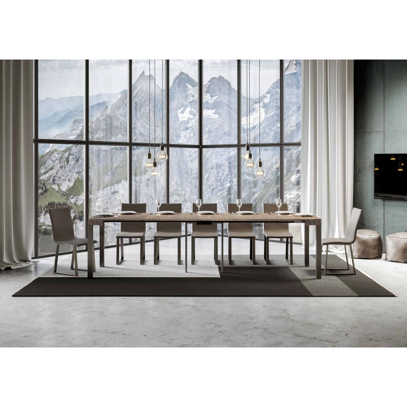 Consolle allungabile 90x40/300 cm Everyday telaio Antracite - Noce