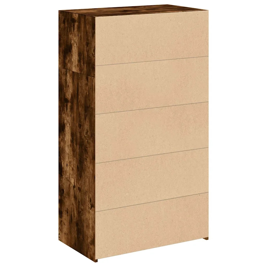 Credenza Rovere Fumo 70x41x124 cm in Legno Multistrato 846408