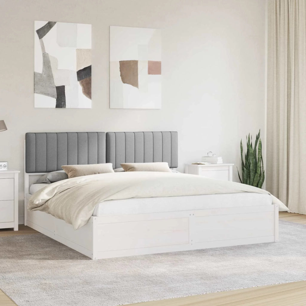 Letto con Testiera Rivestita Grigio chiaro 180 x 200 cm 3398218