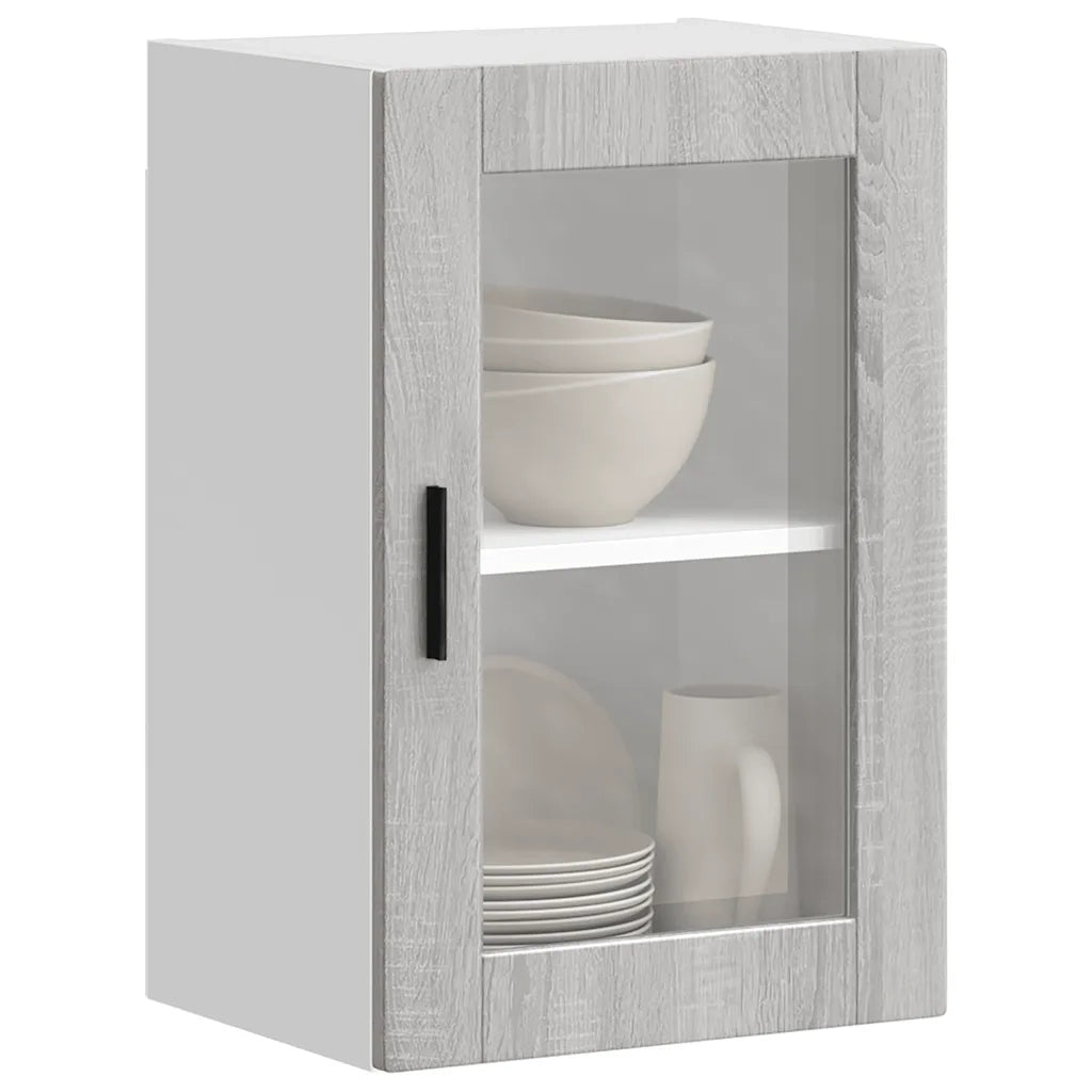 Pensile da Cucina con Porta in Vetro Porto Grigio Sonoma 854013