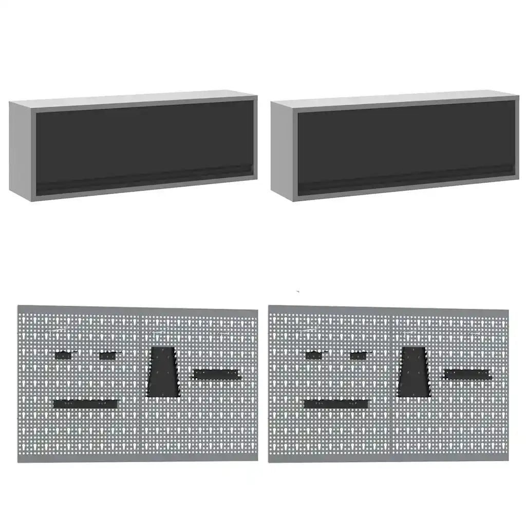 Set di mobili da lavoro con cassetto con blocco 10 pcs Nero 3321474