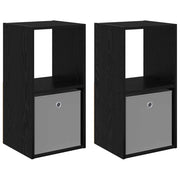 Set di 2 Comodini | Armadio da Notte | Mobiletto da notte Rovere Nero 35 x 32 x 68,5 cm Legno multistrato