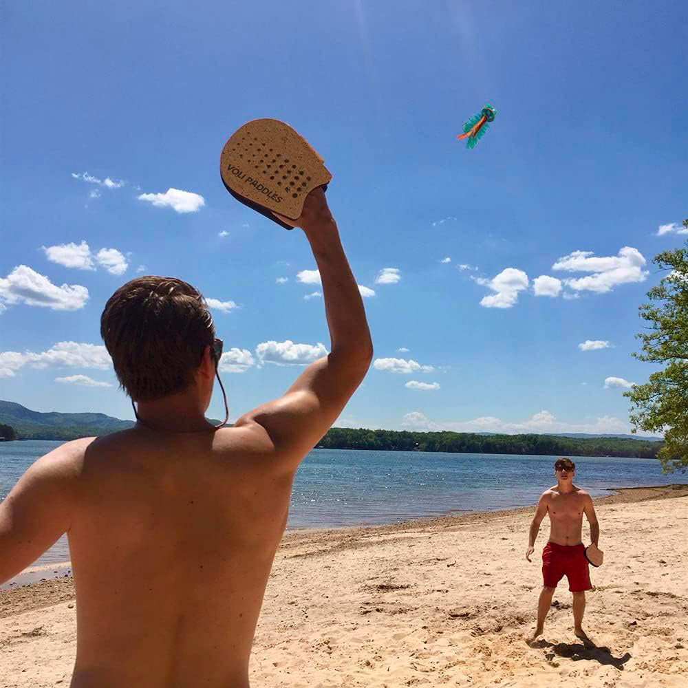 Gioco Paddle con 1 Volano e 2 Racchette in Sughero per Bambini e Adulti Waboba Voli