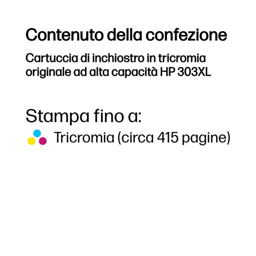 HP Cartuccia di inchiostro in tricromia originale ad alta capacità 303XL