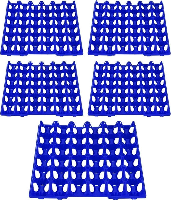 Scatole per uova 5 pezzi in plastica - piastre per uova 30 celle - contenitore per scatole per uova carrello - stoccaggio trasporto - accessori per la casa e l'azienda agricola (blu)