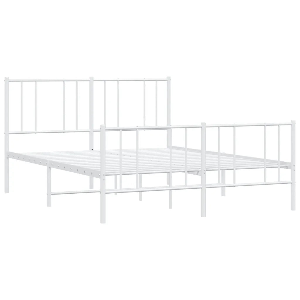 Giroletto con Testiera e Pediera-Struttura Letto Metallo Bianco 120x200 cm 786173