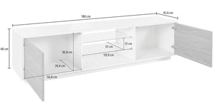 Mobile TV 2 Ante 180x41,4x46 cm Bloom Bianco Lucido