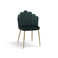 PAZZO DESIGN Sedia Sissi Verde set da 4 in velluto e gambe in metallo