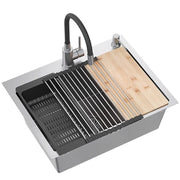 Lavello In Acciaio Luke 110 Workstation Brush Nickel senza rubinetto da cucina