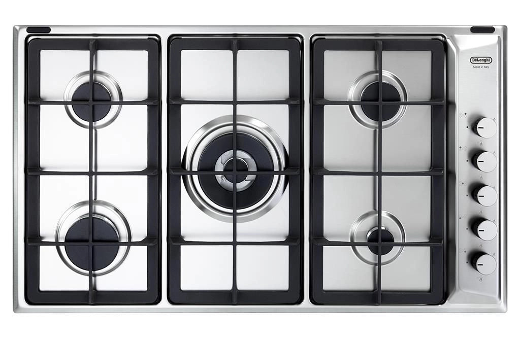 De’Longhi IL 59 PRO ND piano cottura Acciaio inox Da incasso 86 cm Gas 5 Fornello(i)