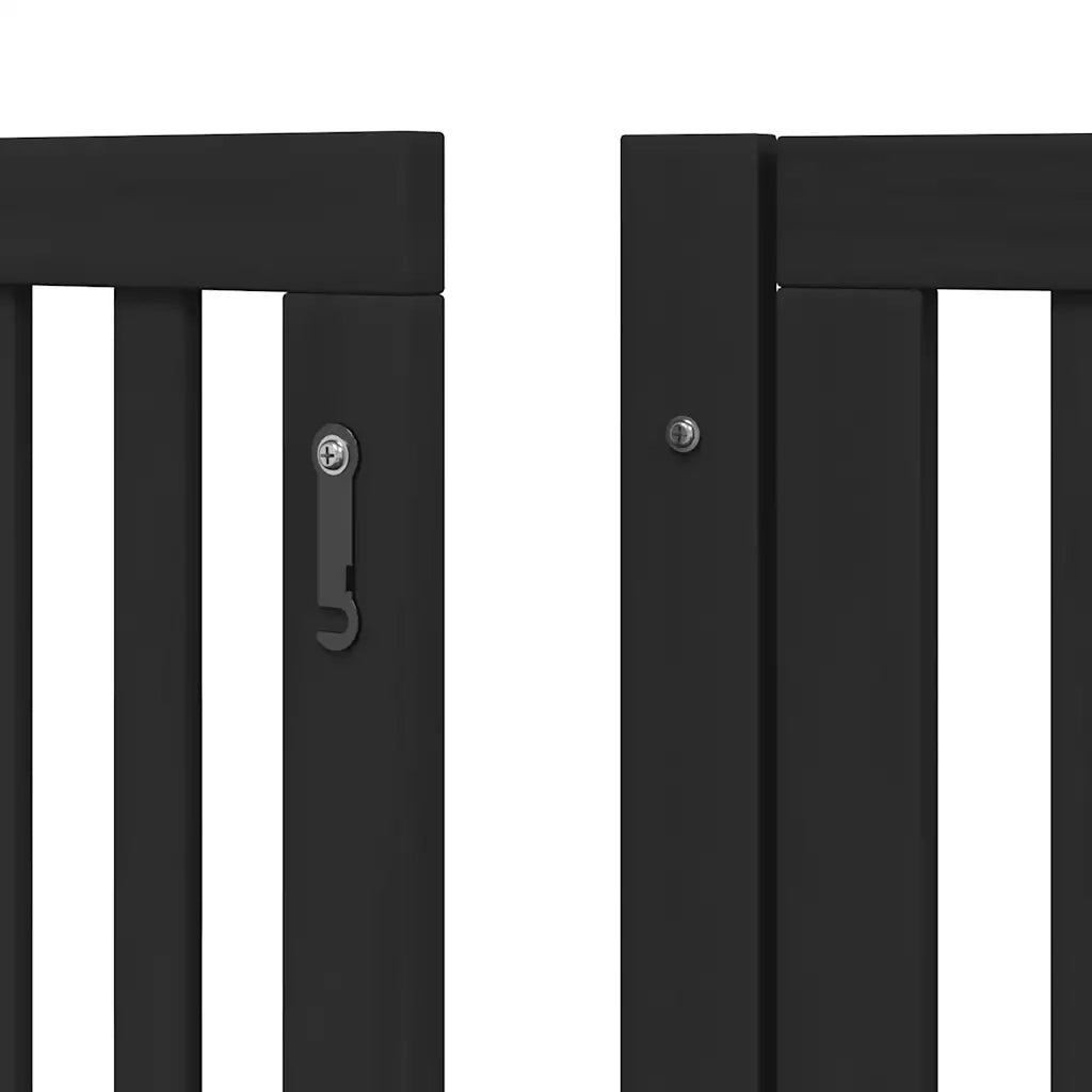 Cancello per Cani Porta Pieghevole Nero 6 Pannelli 480cm Pioppo CFW6143812