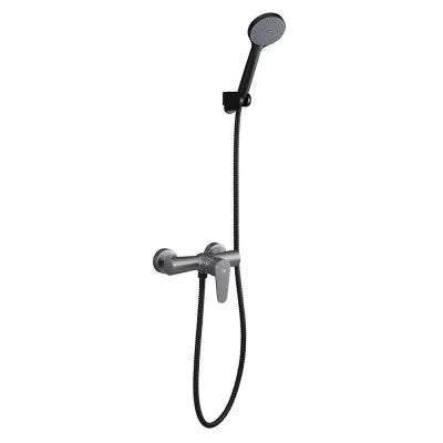 Miscelatore doccia esterno nichel nero satinato con kit doccia  Lizzy