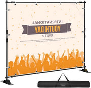 Standaard per fotoachtergrond da 3 m x 24 m con ampiezza regolabile 167 cm - 300 cm e altezza 94-244 cm - Nero - Eventi