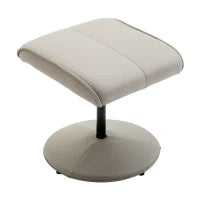 Poltrona Relax Reclinabile con Pouf Poggiapiedi Abbinato e Rivestimento in Finta pelle, 71x78x101cm, Grigia