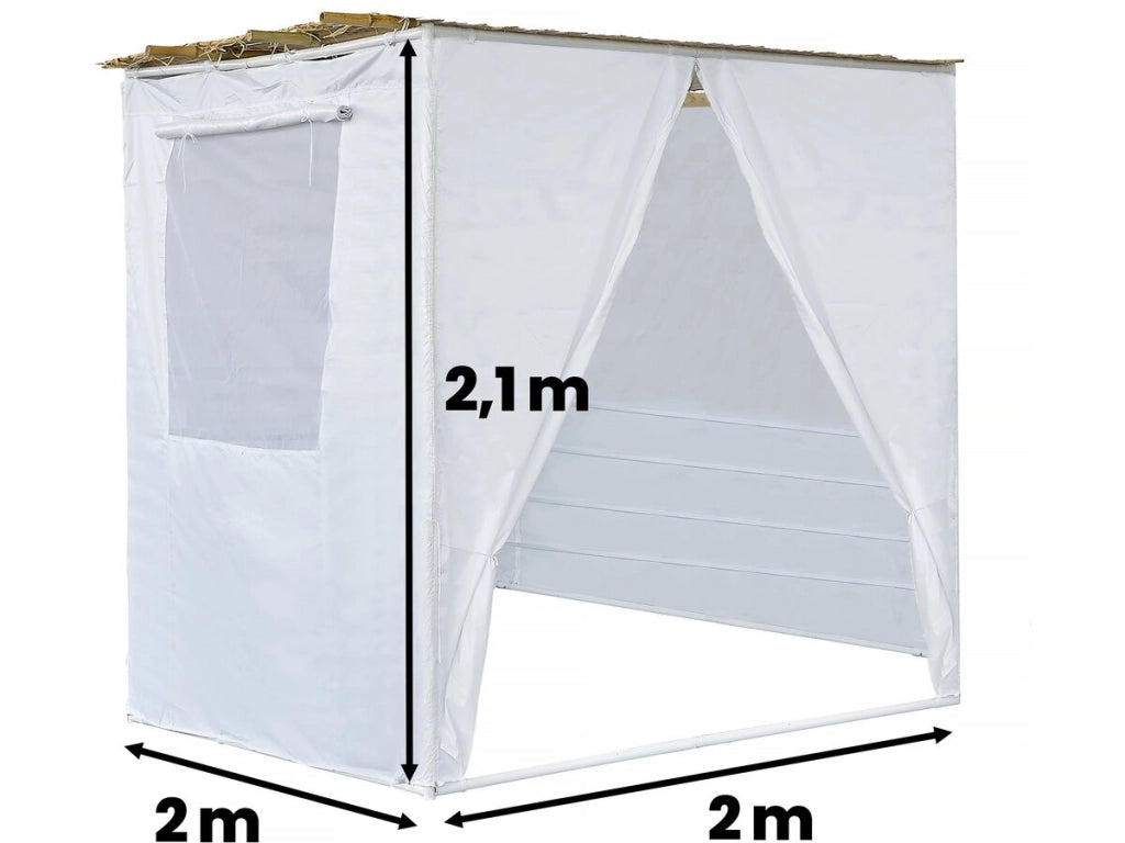 Sukkah in NINA Kit regolabile 2 x 2 con 1 rotolo di bambù e 2 listelli di legno