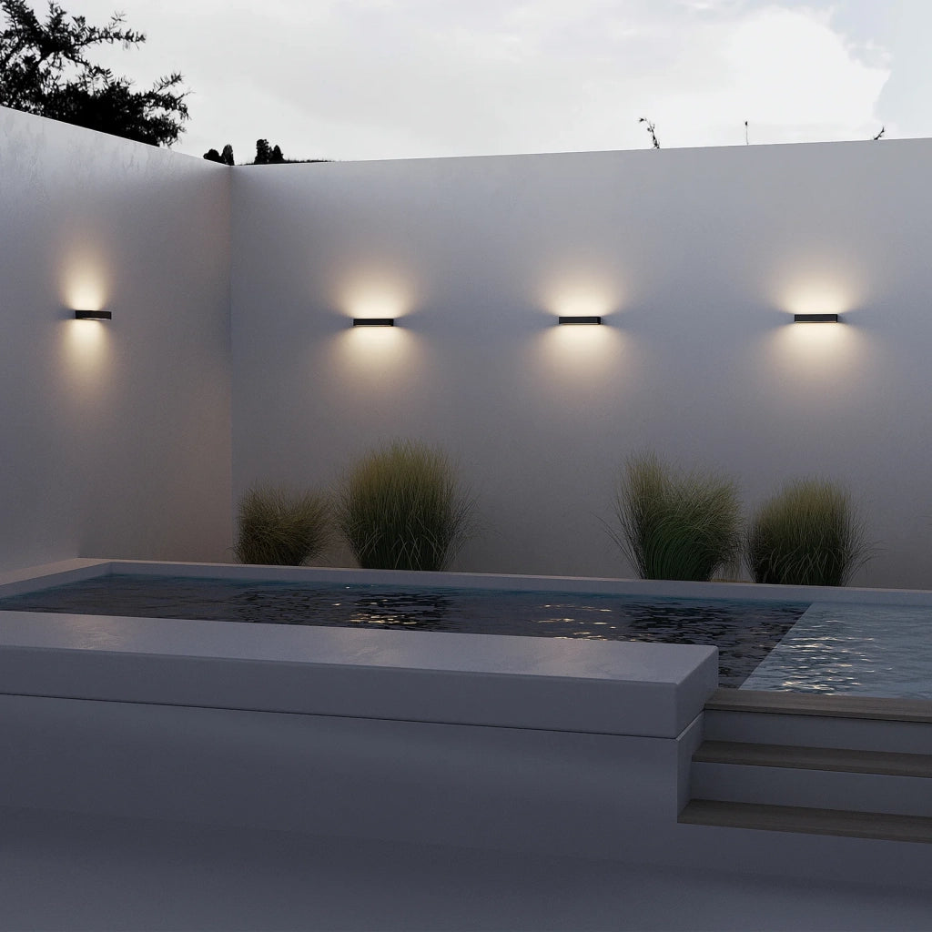 Maytoni Applique moderna Lot 1 luce LED integrato IP65 nero alluminio