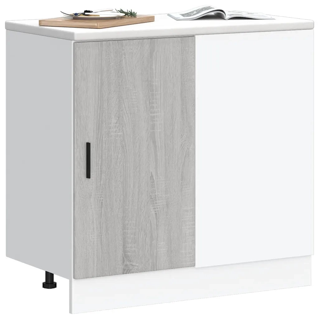 Mobile Base Lavello "Lyon"-Armadietto da bagno Grigio Sonoma in Legno Multistrato