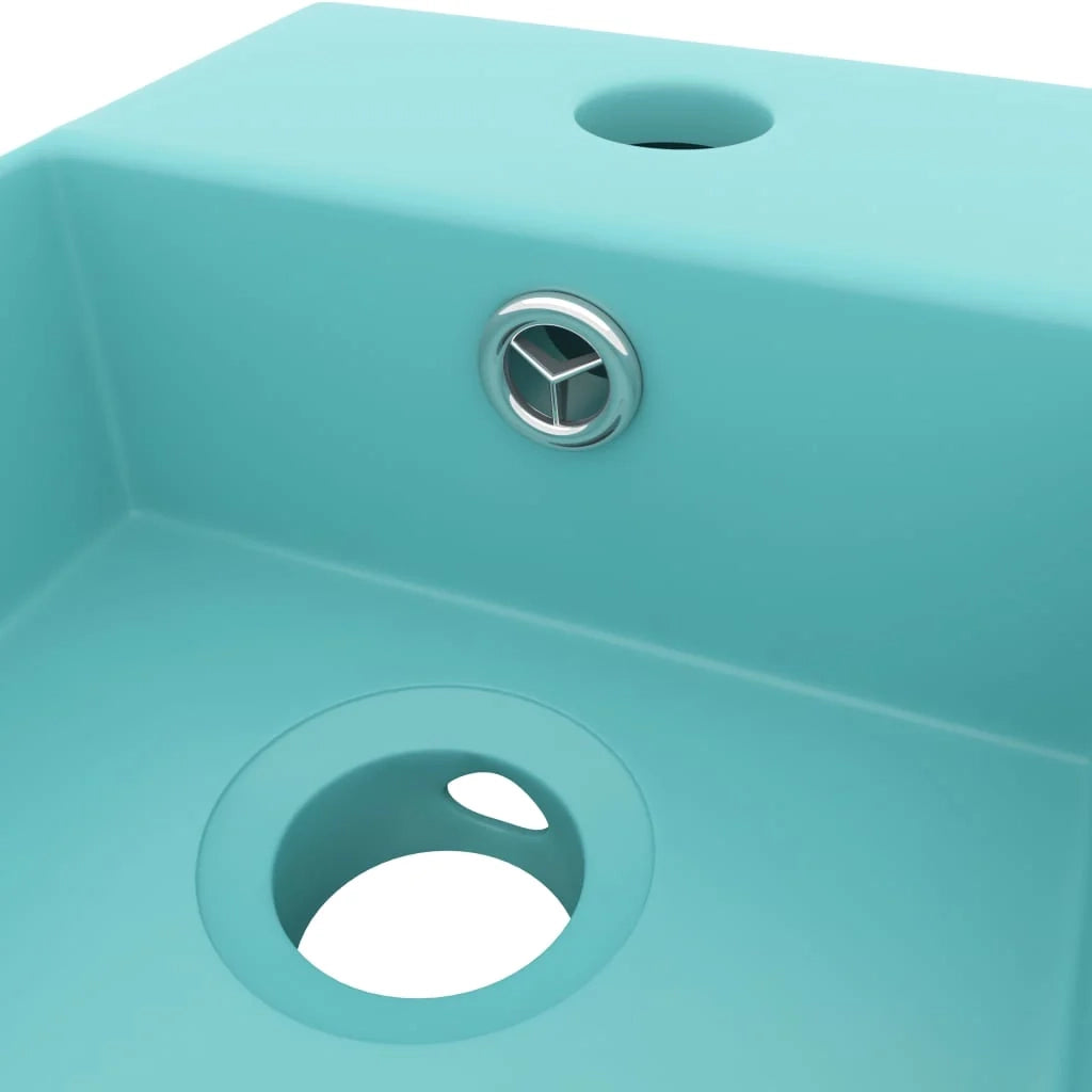 Lavabo da bagno con troppopieno da appoggio WC lavabo bagno cucina interno casa ceramica verde chiaro 02_0002733