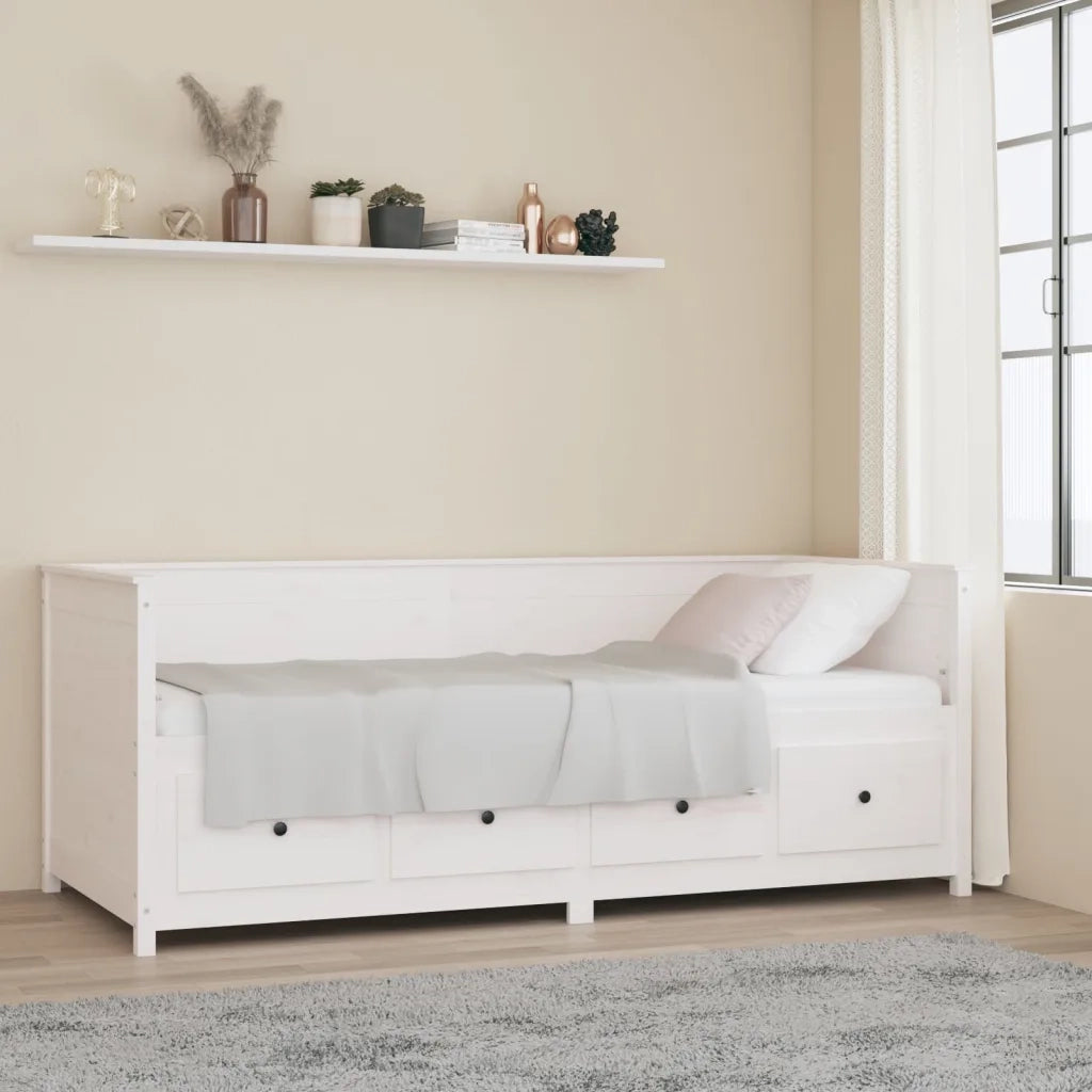 Dormeuse senza Materasso Bianca 80x200 cm Legno Massello Pino 820907