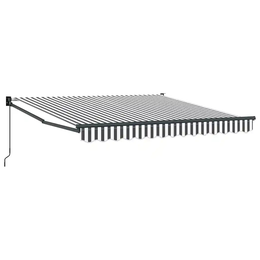Tenda da Sole Antracite e Bianca 3x2,5 m Tessuto e Alluminio