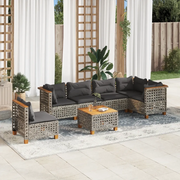 Set Divani da Giardino 7 pz con Cuscini Grigio in Polyrattan 3261879
