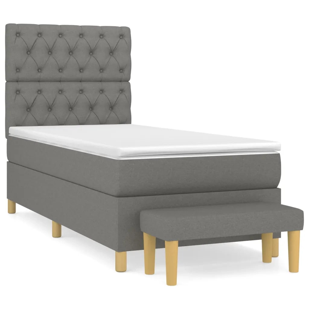 Giroletto a Molle con Materasso Grigio Scuro 80x200 cm Tessuto 3137350