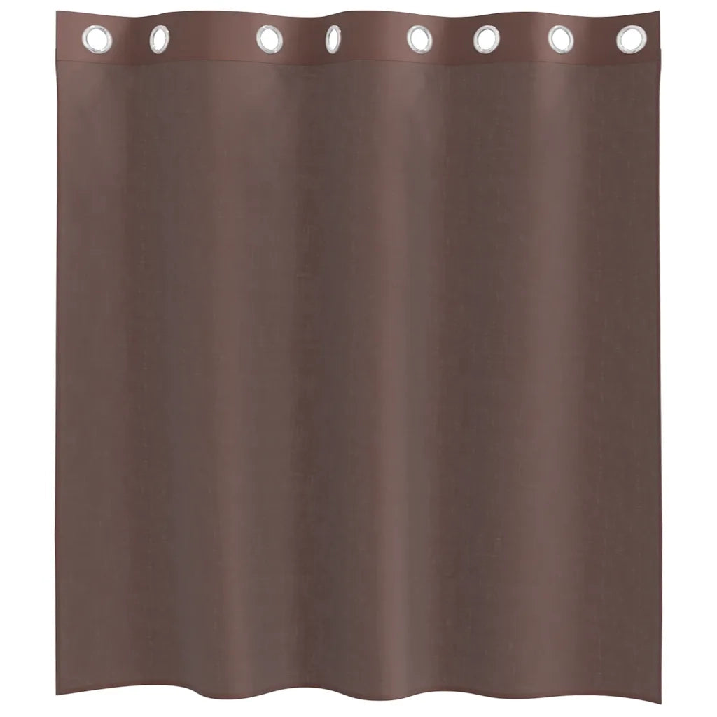 Tende in Voile con Occhielli 2 pz Marrone 140x140 cm 4102065
