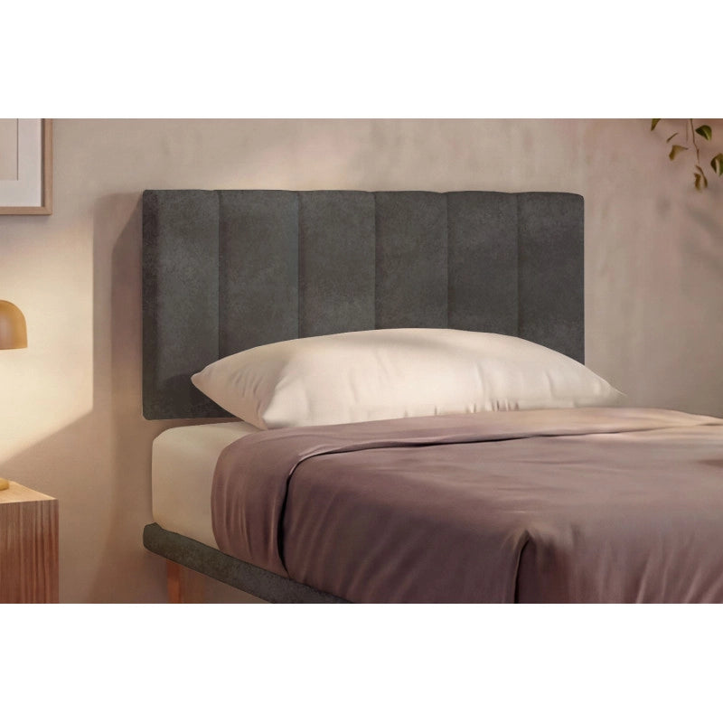 Letto imbottito Singolo 80x200 cm Vertical - Con rete,Microfibra,Grigio