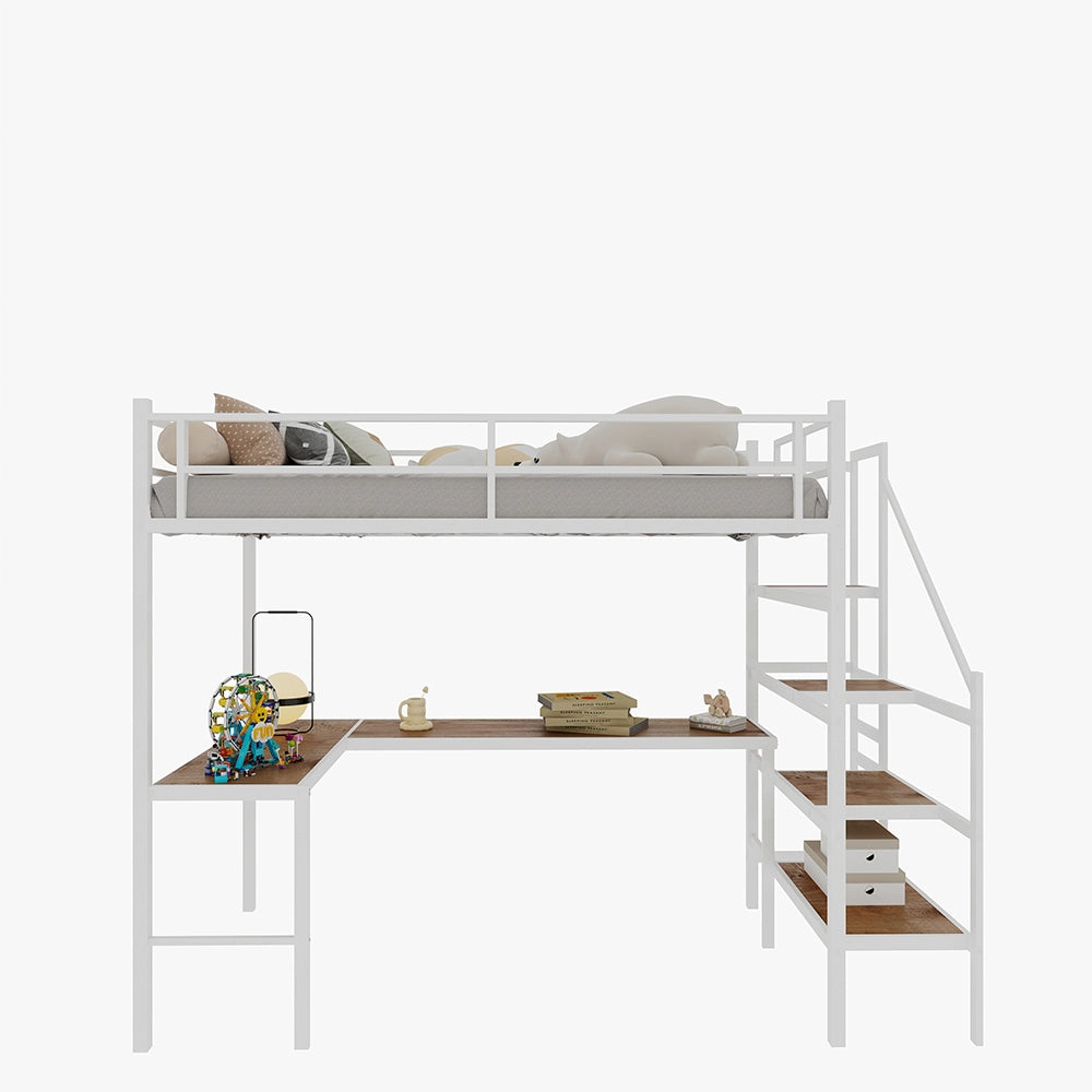 Letto a castello - Xylo - 90x200 cm scrivania L contenitori