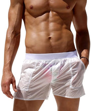 Shorts per uomo senza cintura - Translucido - Shorts sexy - Pantaloncini per tempo libero - Sport - Materiale ecologico - Costumi da bagno