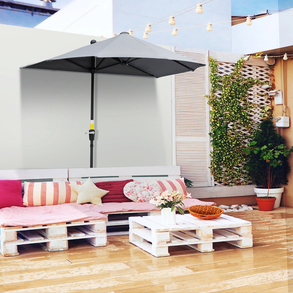 Sonnenschirm Halbrund ¨C zephmum ¨C Grigio Scuro 190x200 cm