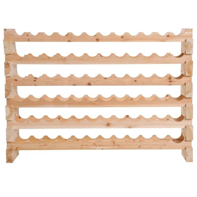 CANTINETTA PORTABOTTIGLIE IN LEGNO DI PINO CON 6 RIPIANI 114X28X80 CM