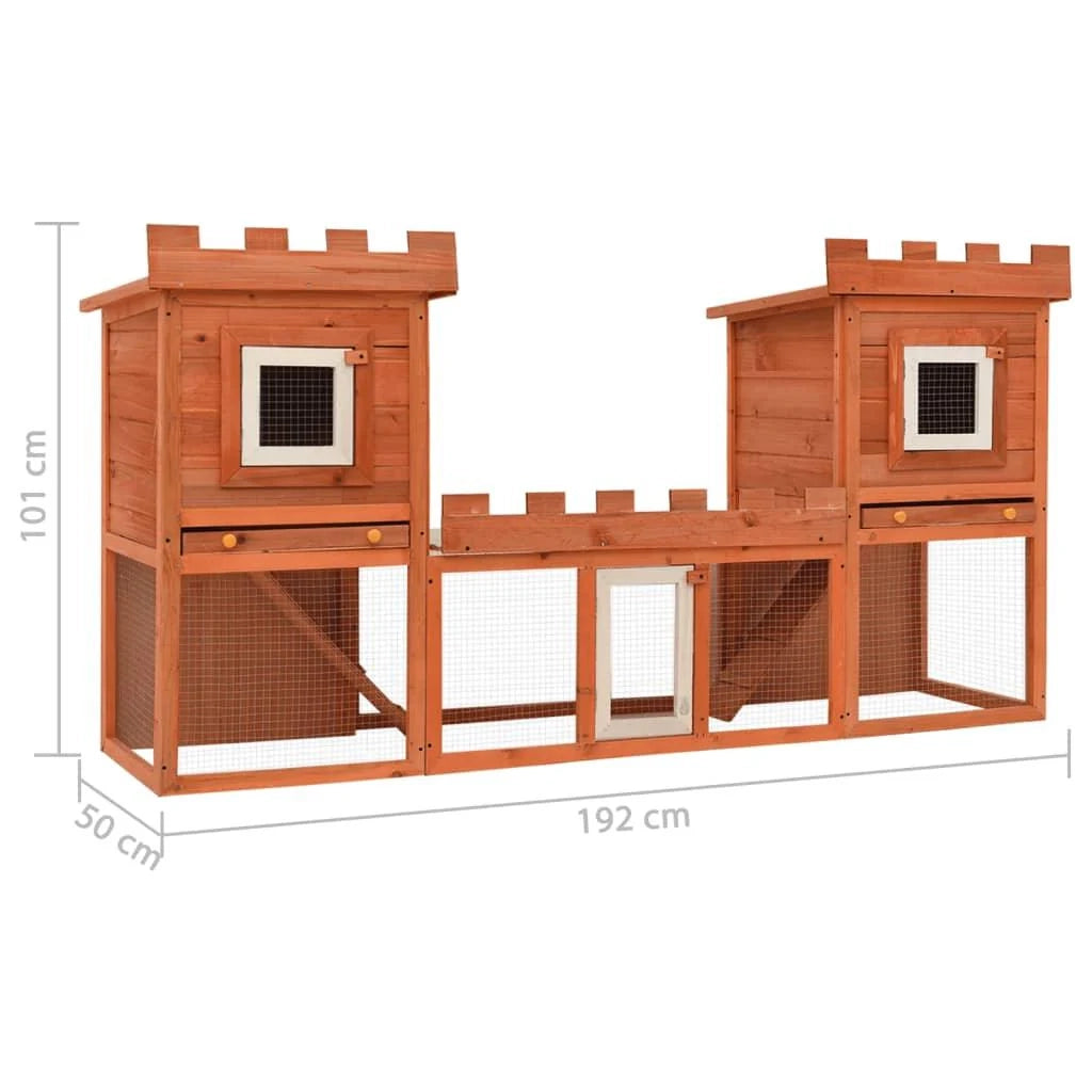 Grande conigliera da esterno 192 x 50 x 101 cm con doppia casetta 02_0000603