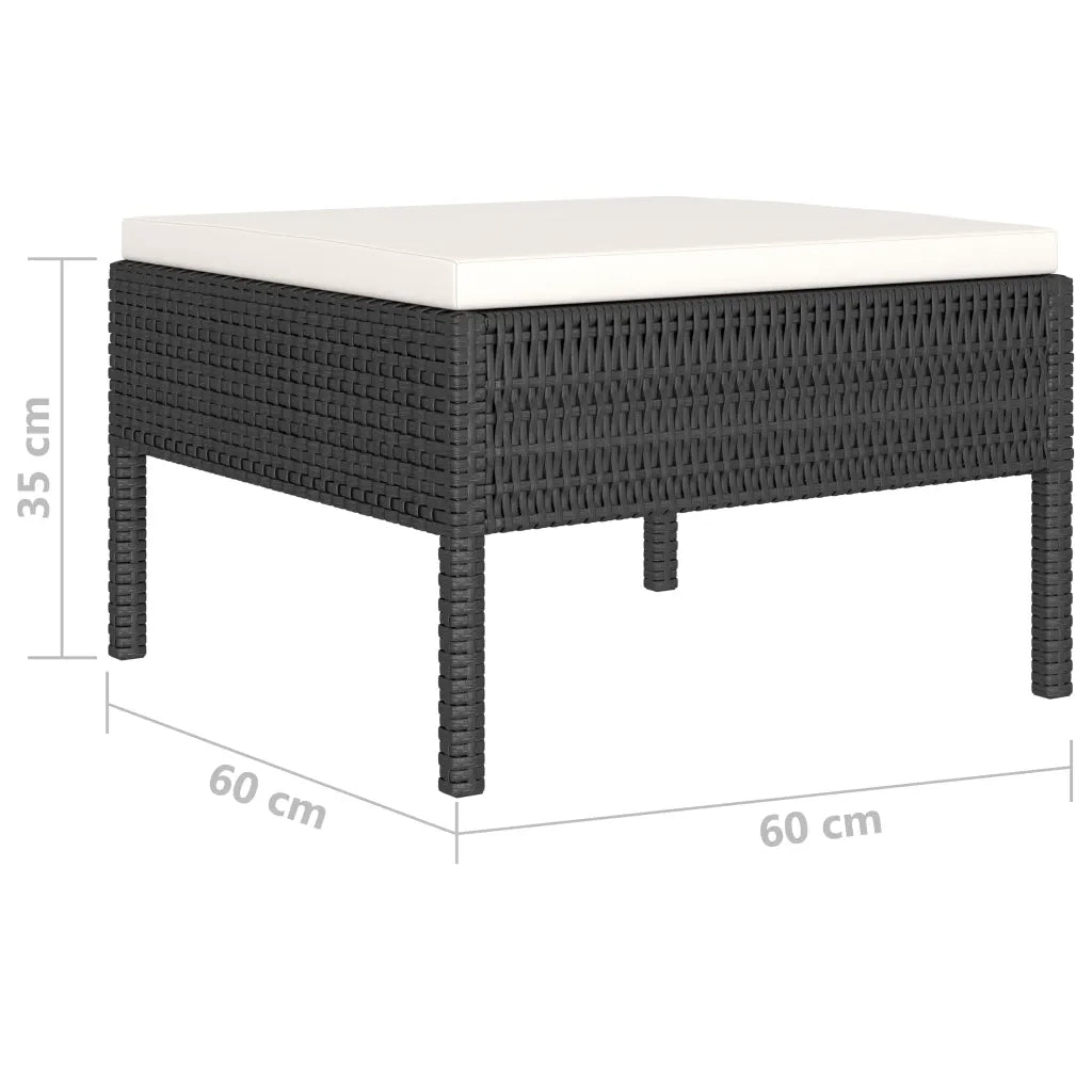 Set Divani da Giardino 10 pz con Cuscini in Polyrattan Nero cod mxl 41670