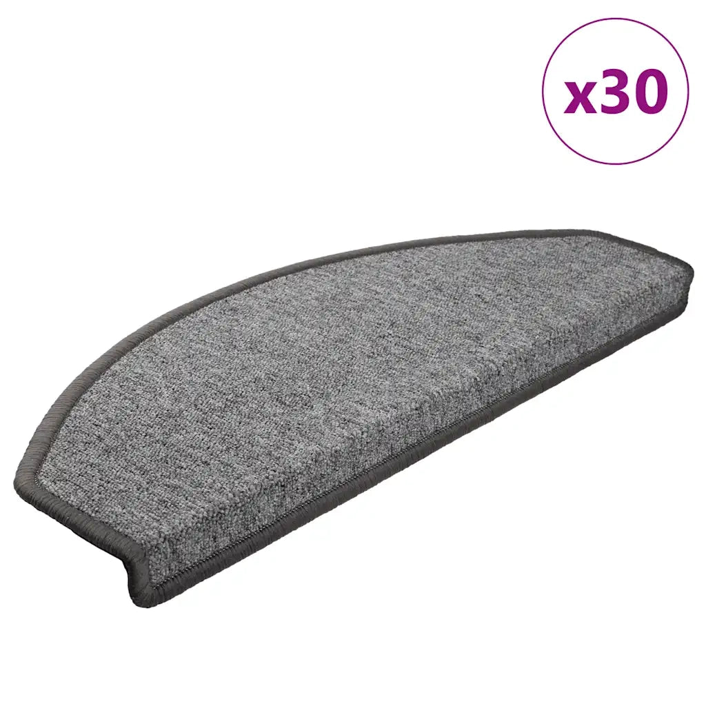 Tappetini per scale 30 pz 65x24x4 cm Grigio scuro Semicircolari Grandi 3365750