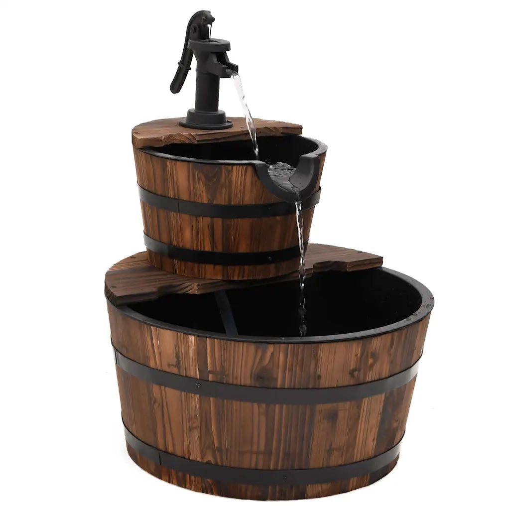 Fontana d'Acqua con Pompa 44,5x44,5x58 cm Legno Massello Abetecod mxl 103956