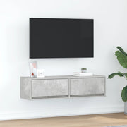 Mobile TV Grigio Cemento 100x31x25,5 cm Legno Ingegnerizzato