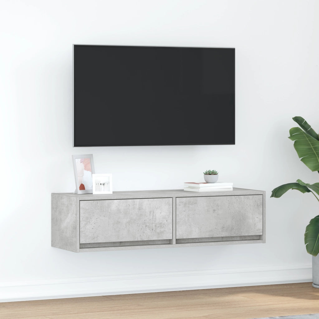 Mobile TV Grigio Cemento 100x31x25,5 cm Legno Ingegnerizzato