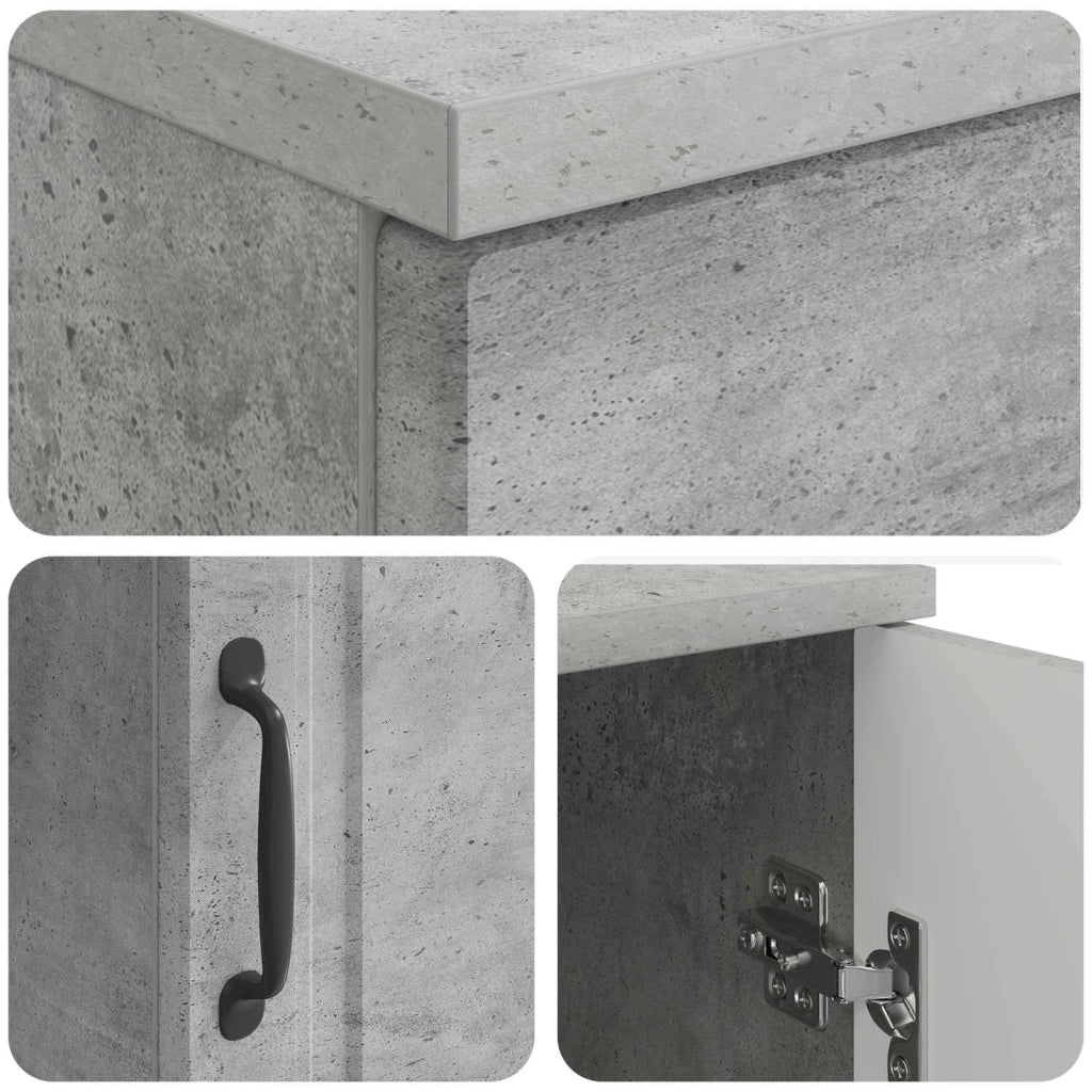 Scrivania con lo scaffale Grigio Cemento 142,5 x 50 x 75 cm 3414642