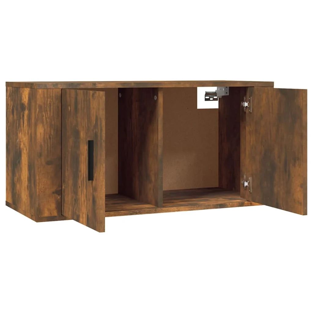 Set di mobili da 2 pezzi comprensivo di armadio credenza mobile TV soggiorno/camera da letto salotto rovere affumicato legno ingegnerizzato marrone 02_0024436
