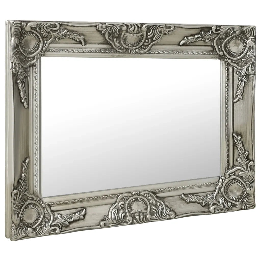 Specchio da Parete | Specchio decorativo Stile Barocco 50x40 cm Argento