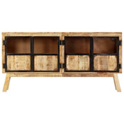 Credenza Marrone e Nera 160x30x80 cm Massello di Mango Grezzo 247994