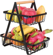 Fruitmand Premium 2 Cassetti per Verdure e Frutta Rullo Rimovibile per Frutta e Verdure per la Cucina Rullo per Verdure e Frutta per Panini e Snack - Cassa di Stoccaggio in Metallo.
