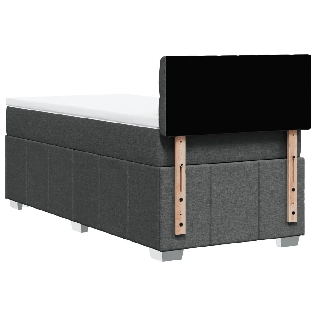 Giroletto a Molle con Materasso Grigio Scuro 90x190 cm Tessuto 3289231