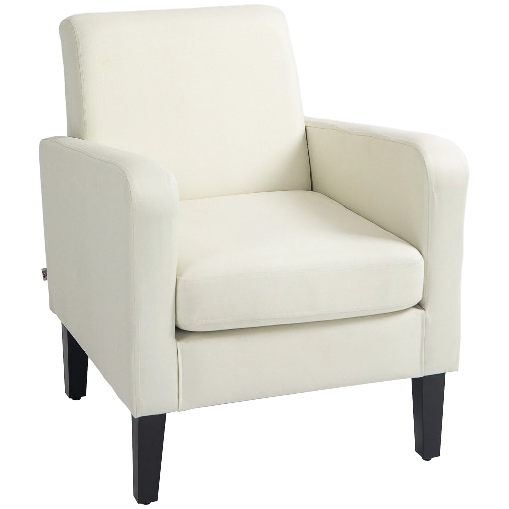 Poltrona Moderna in Tessuto con Braccioli ¨C zephmum ¨C Crema 66x72x74 cm