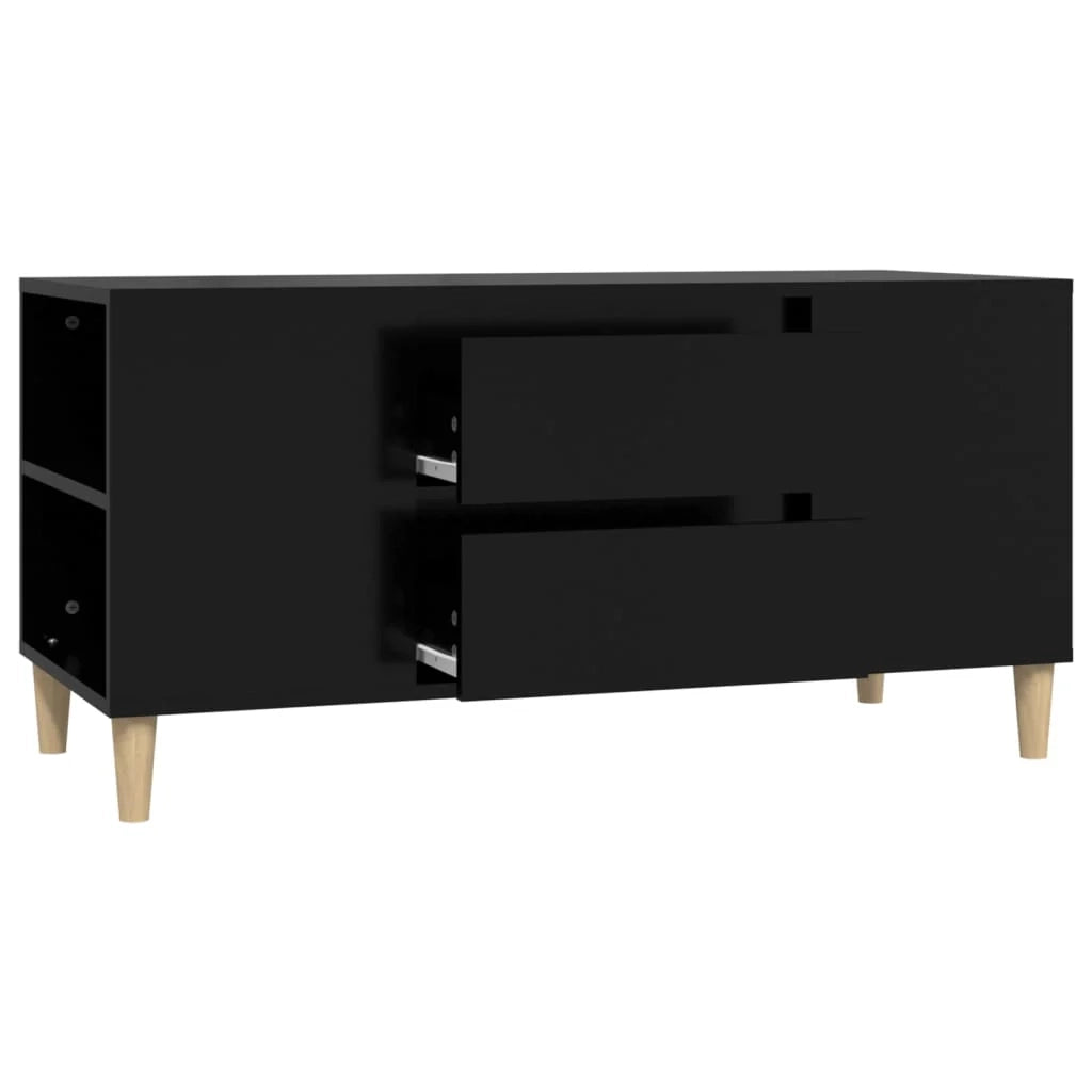 Mobile TV multimediale mensola TV credenza mobile TV per sala da pranzo soggiorno camera da letto 102 x 44,5 x 50 cm legno ingegnerizzato nero 02_0025623