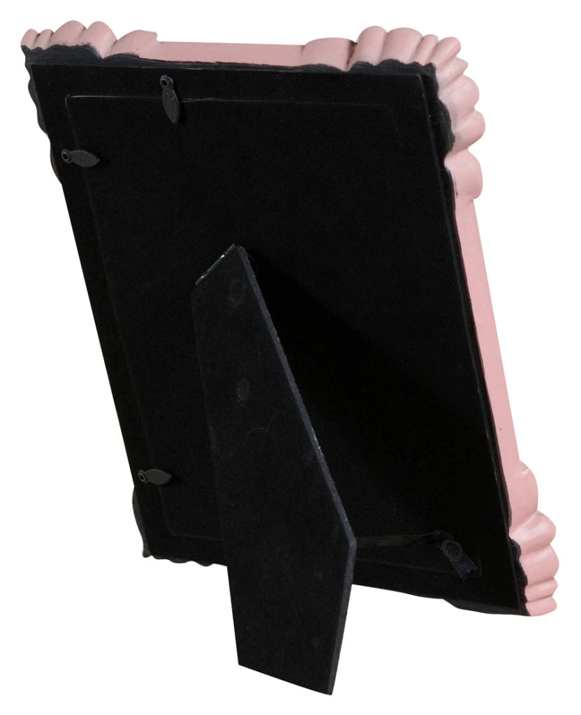 Biscottini Portafoto da appoggio verticale/orizzontale in resina finitura rosa anticata L20xPR2,5xH25 cm
