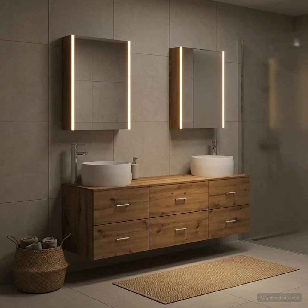 Set di mobili per il bagno 5 pcs Rovere Artigianale 3407014